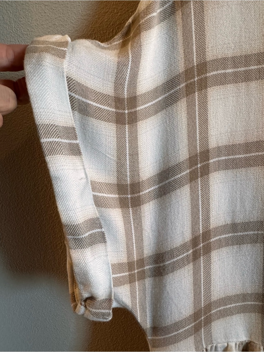 Show Me Your MuMu Cream and Tan Plaid Babydoll Dress - Picture 5 of 7